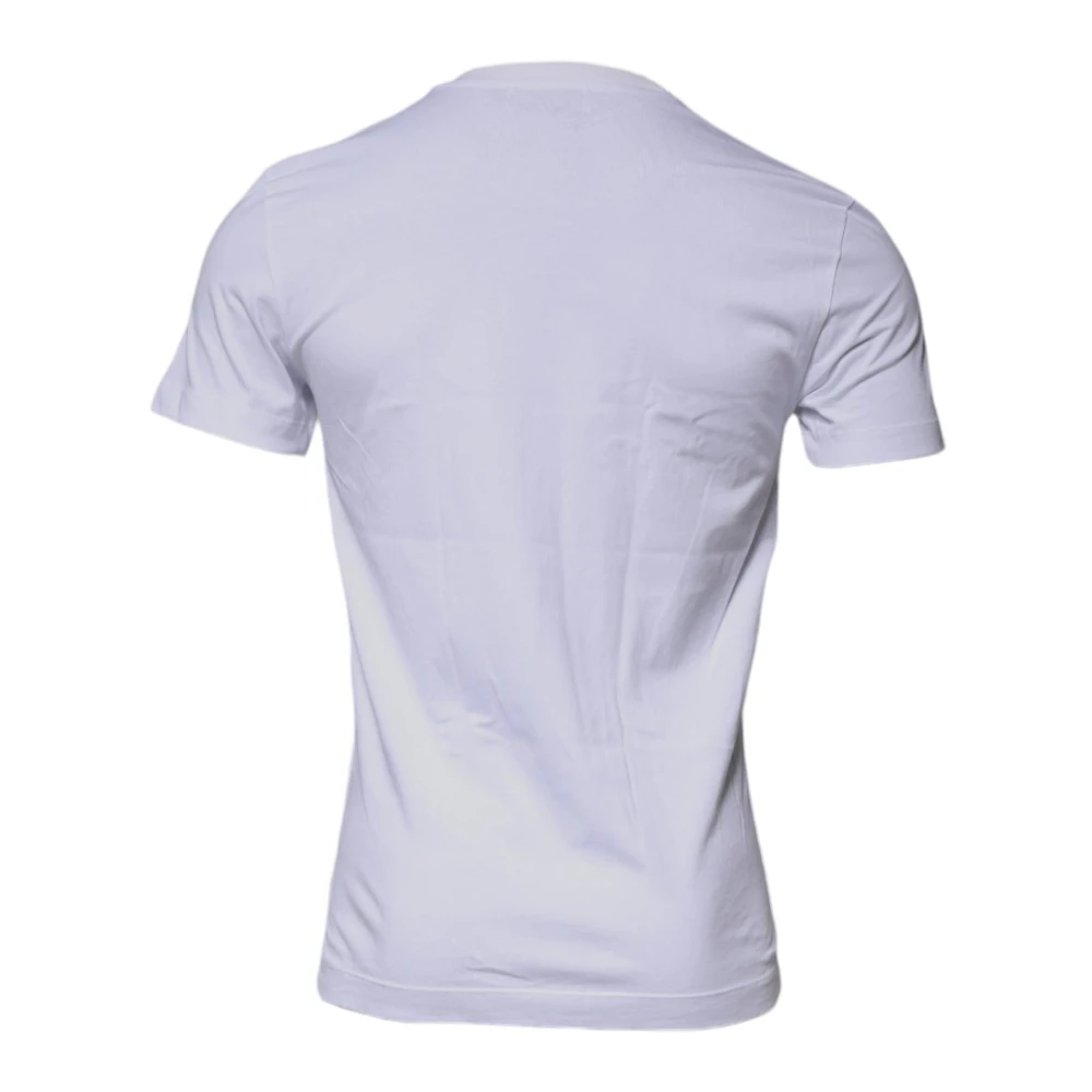 Dolce & Gabbana Wit Katoenen Logo Crew Neck T-shirt White Heren