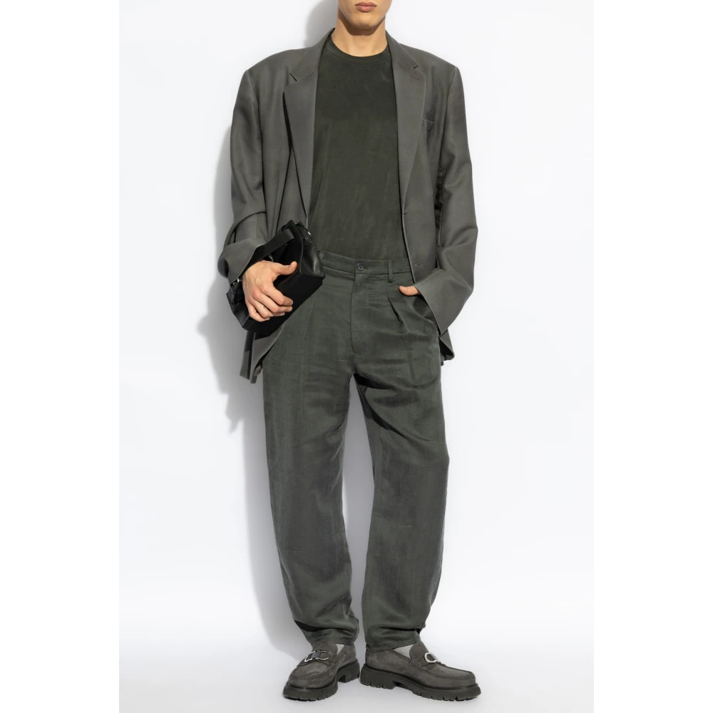 Giorgio Armani Wijde broek Green Heren