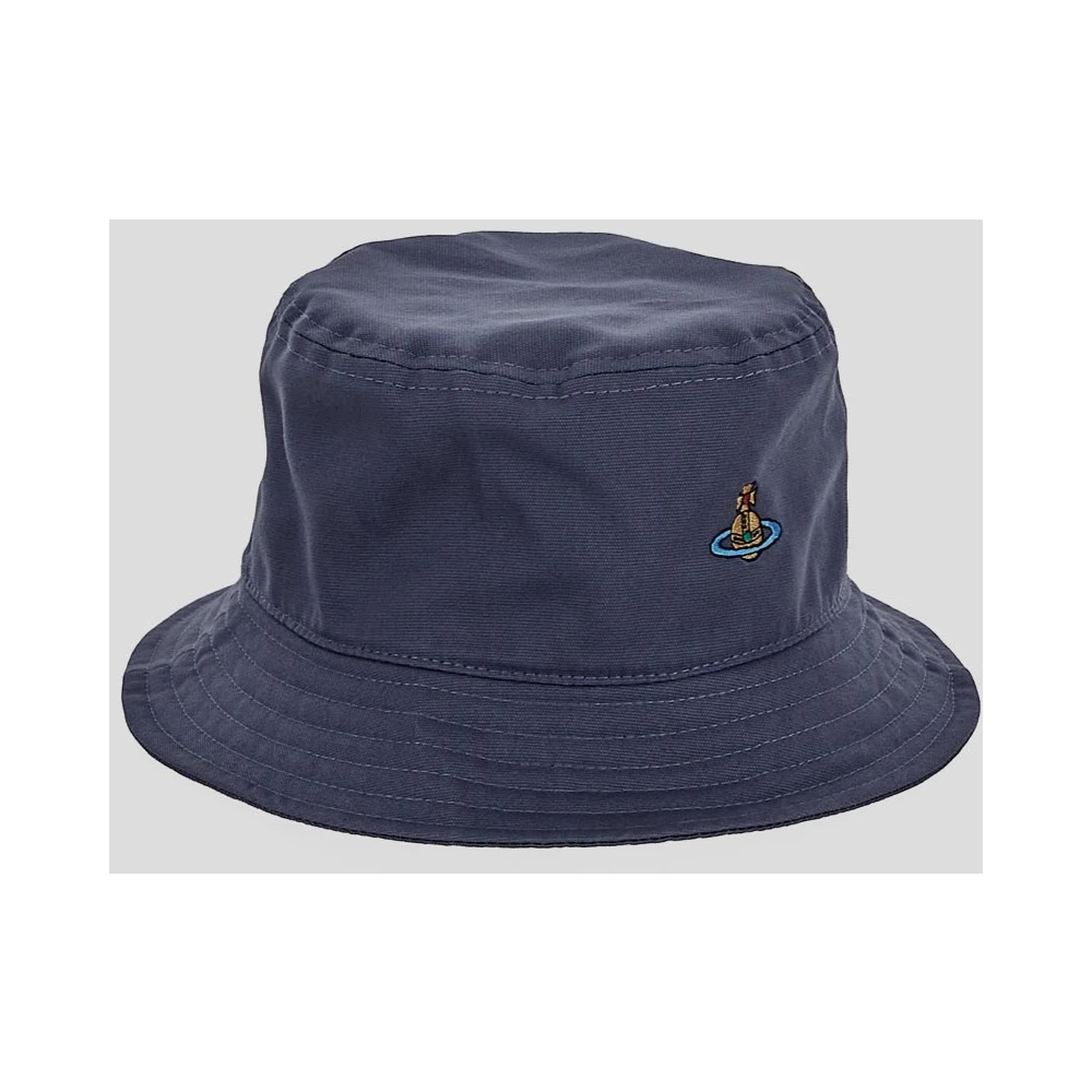 Vivienne Westwood Katoenen Bucket Hat Blue Dames