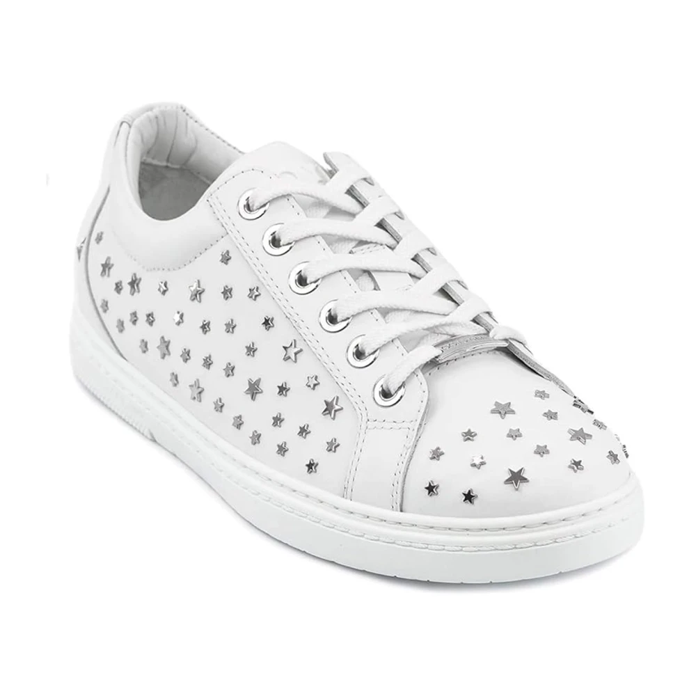 Jimmy Choo Leren sneakers met metalen sterren detail White Heren