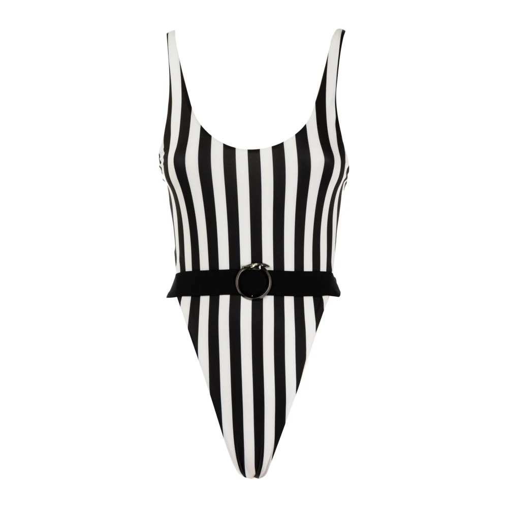 Trussardi Gestreepte One-piece Badpak Black Dames