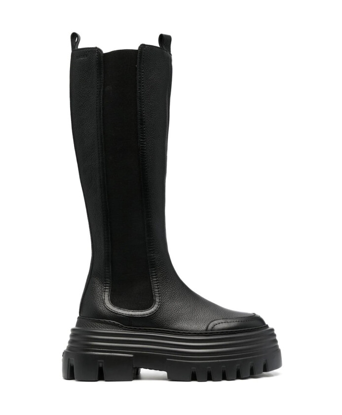 bottines-longues-en-cuir-de-veau-graine-noir
