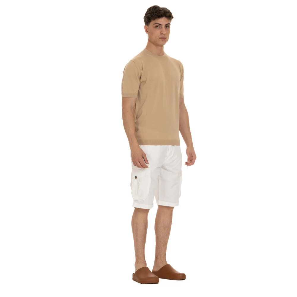 Tagliatore Katoenen Gebreid T-shirt en Polo Beige Heren