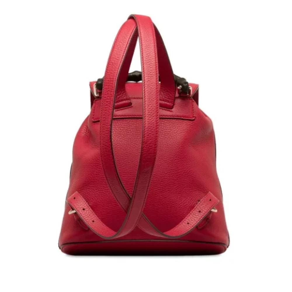 Gucci Vintage Pre-owned Leather backpacks Red Dames