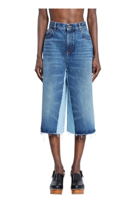 blue-patchwork-flared-leg-jeans-skirt