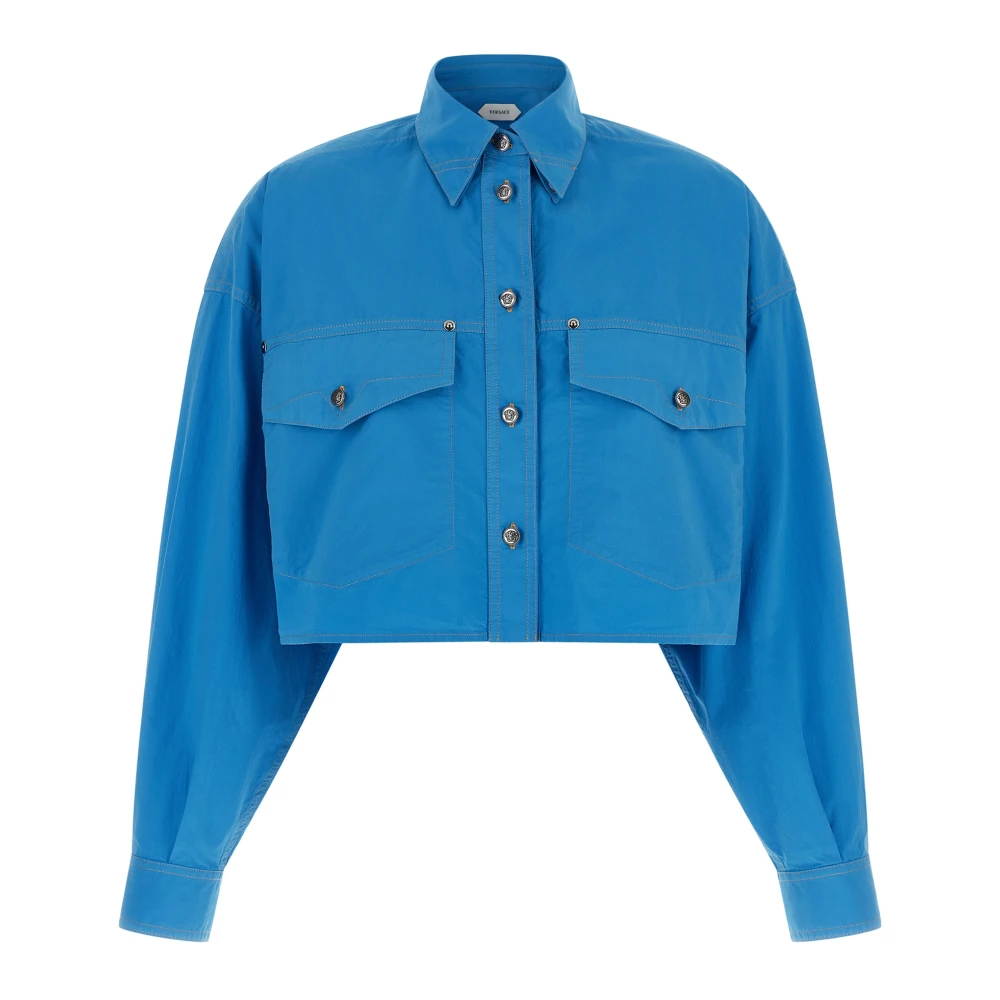 Versace Damen Blau Blusen & Hemden, Xsgröße: