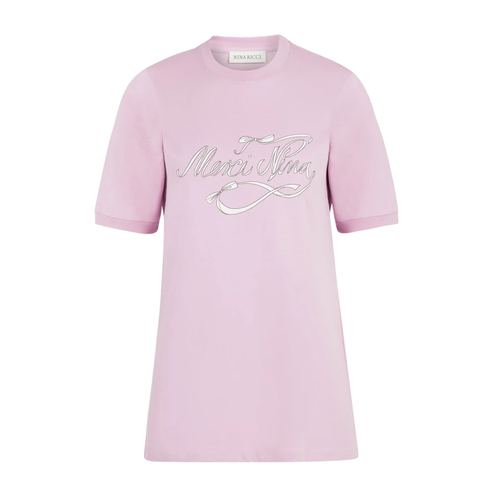 Nina Ricci Merci Nina T-Shirt in Licht Lille Pink Dames