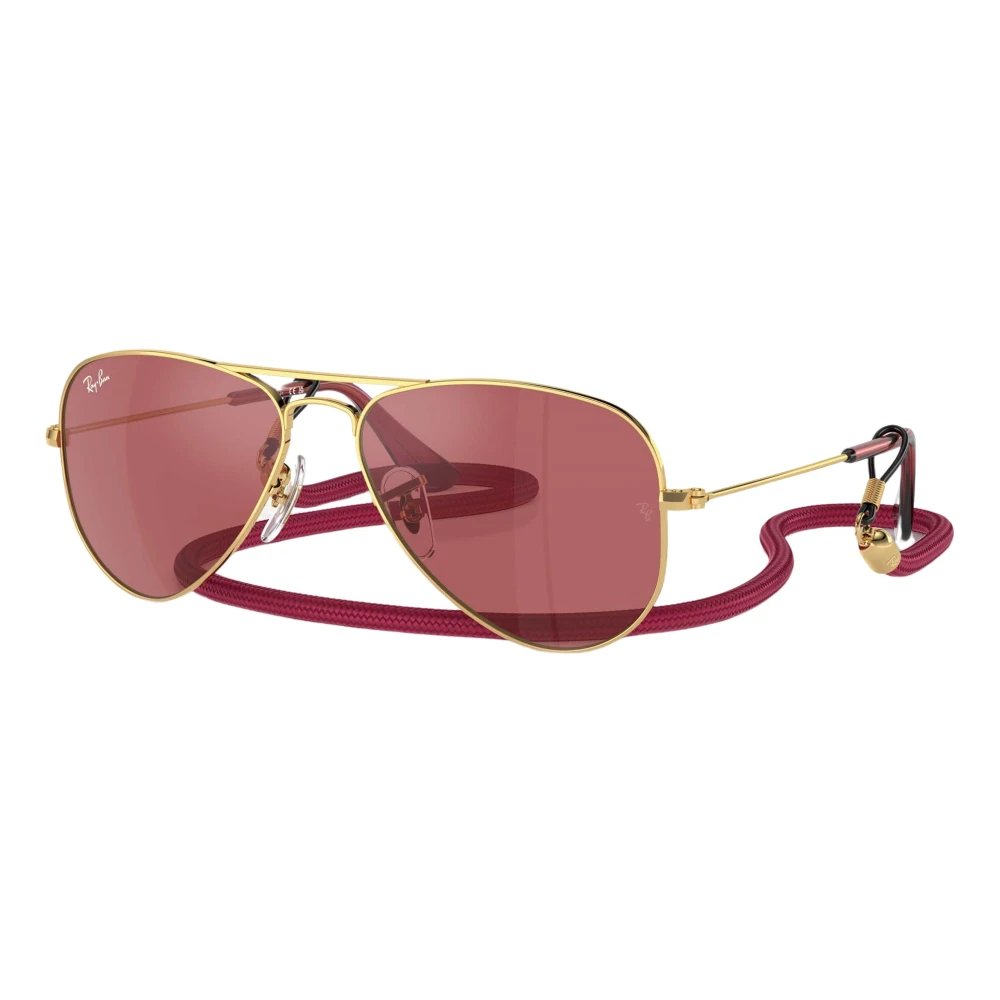 Ray-Ban Yellow Kids Aviator Sunglasses In Gold - Unisex - Sunglasses - One Size - Kids