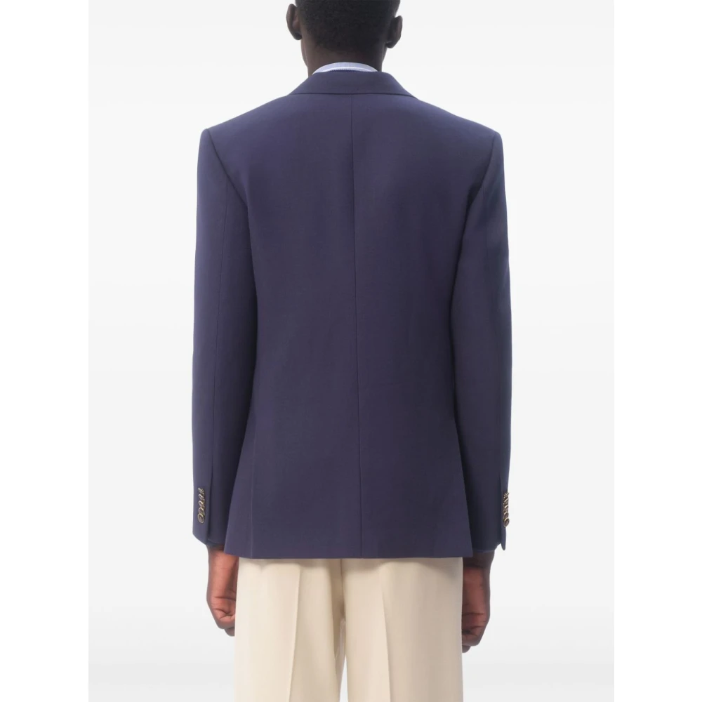 Valentino Garavani Blauw Single-Breasted Jas Blue Heren