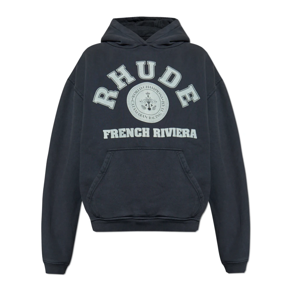 Rhude Logo Hoodie Gray Heren
