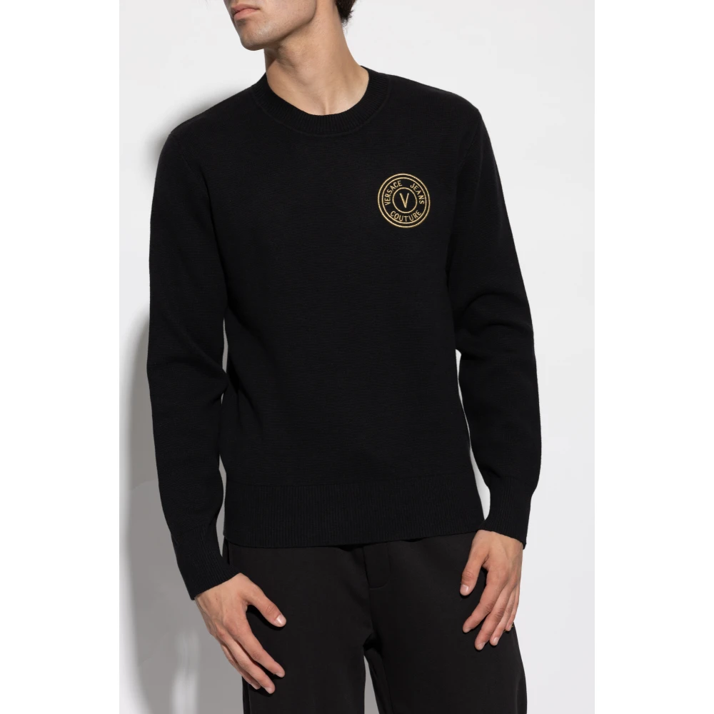 Versace Jeans Couture Trui met logo Black Heren