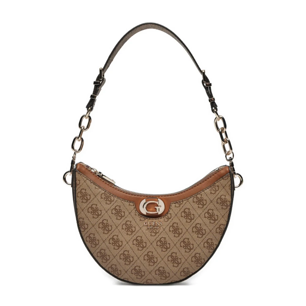 Guess Bruine Schoudertas met 4G Logo Brown Dames