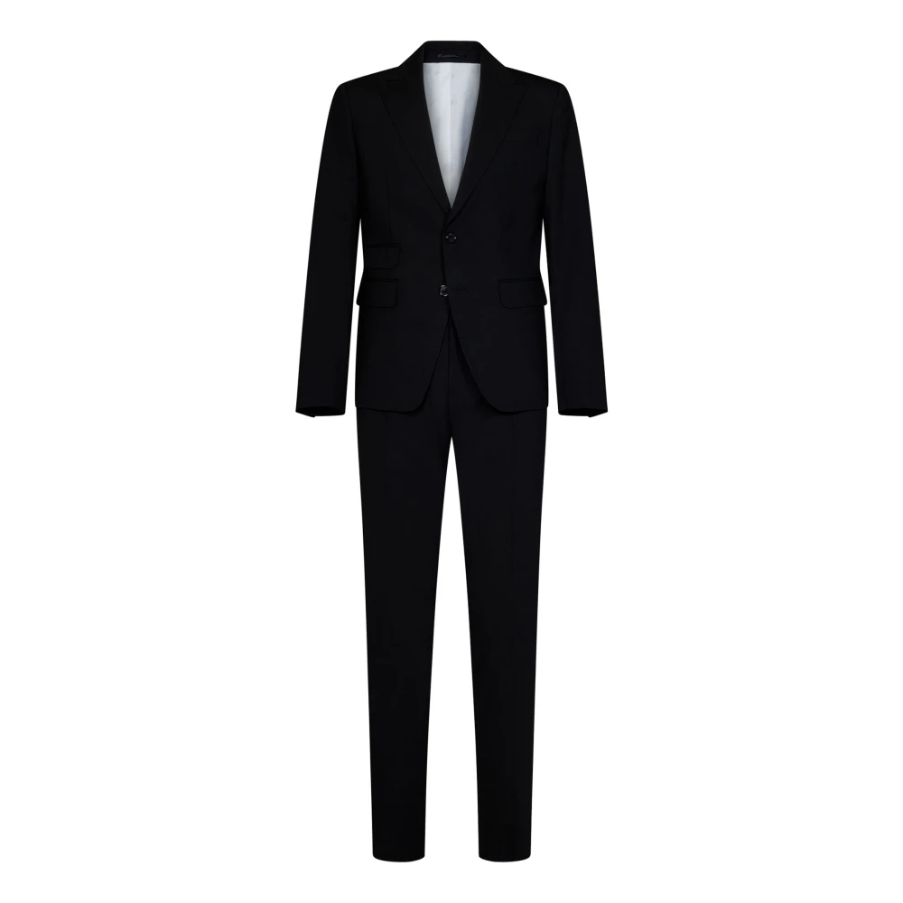 Dsquared2 Black Single Breasted Suits, Male, Xl, Single Breasted Suit Set