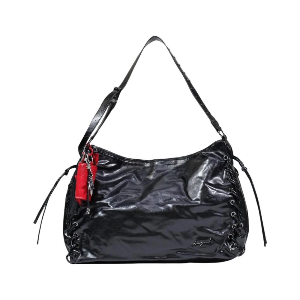 Desigual Women's Black Handbag With Zip Closure And Inside Pocket