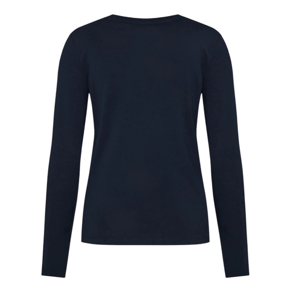 Guess Organisch katoenen longsleeve slim fit T-shirt Blue Dames