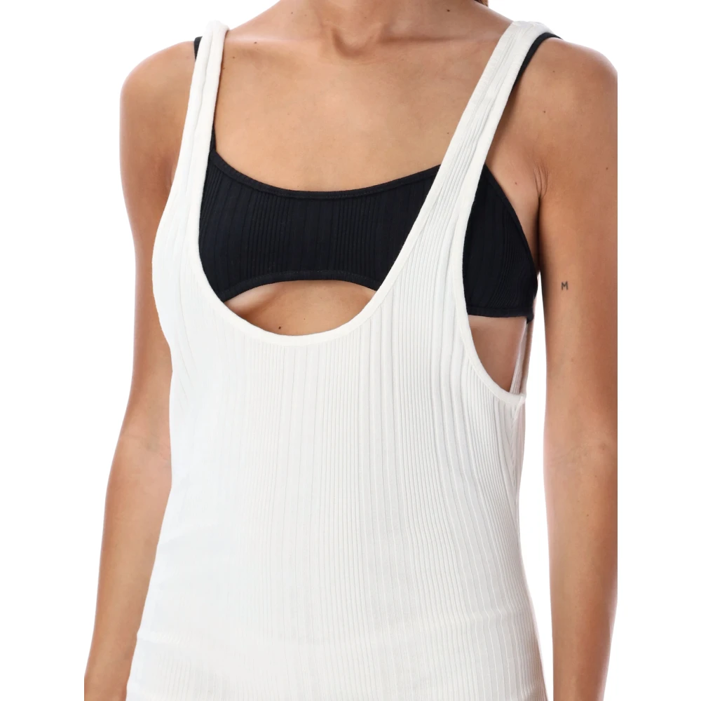 The Attico Witte Jersey Mini Jurk Aw24 White Dames