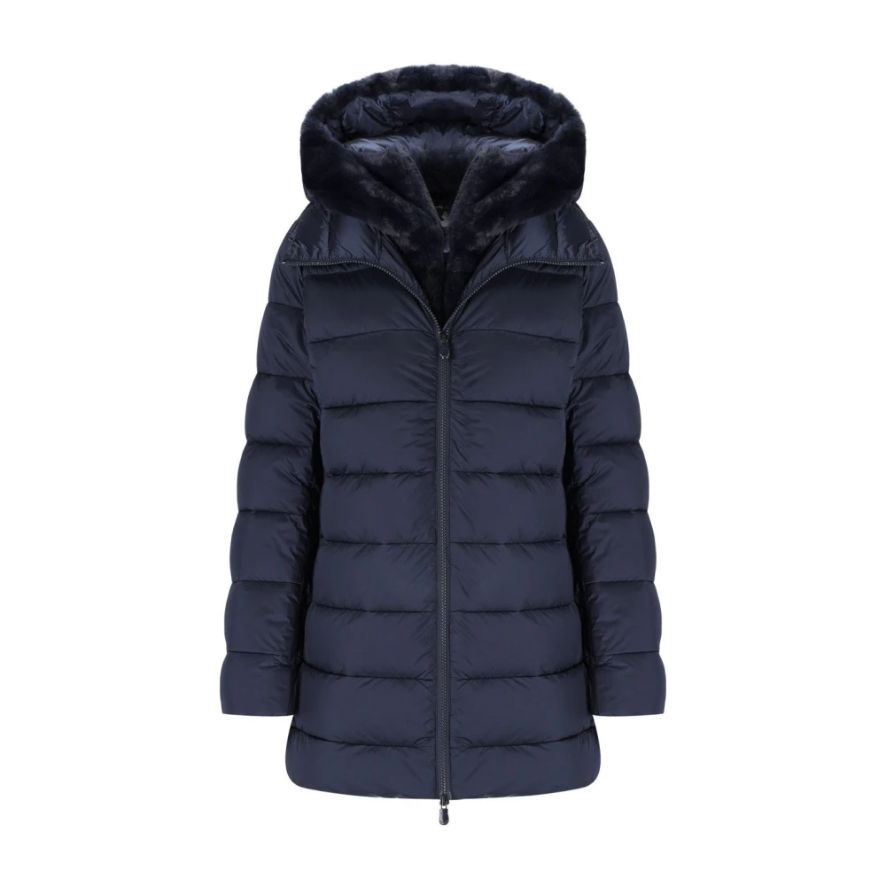 Save The Duck Matilda Blauwe Gewatteerde Hoodie Jas Blue Dames