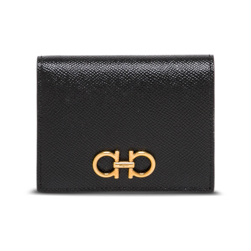 Ferragamo , Wallets & Cardholders, Female, Black, One Size, Wallet With Front Logo Buckle