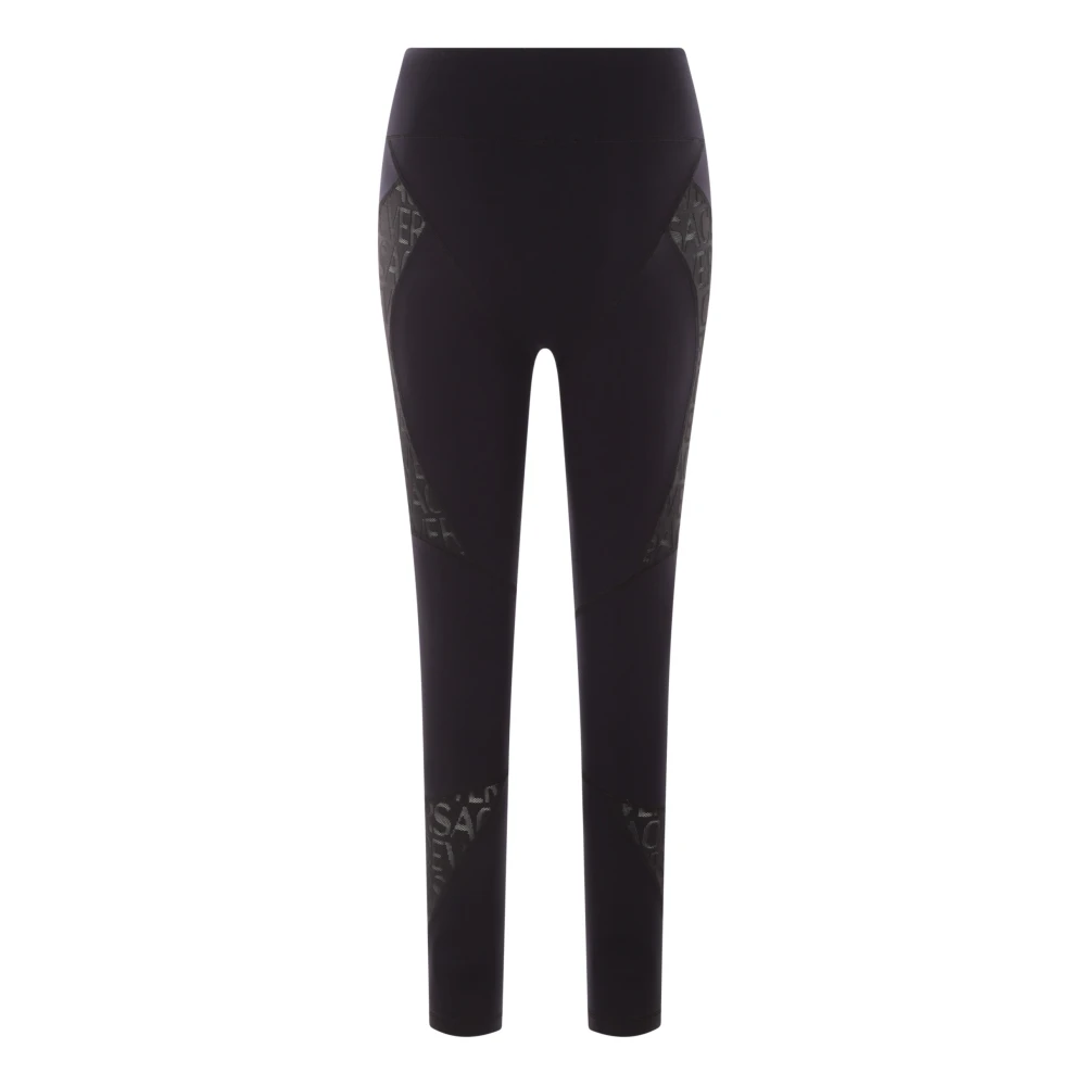 Versace Zwarte technische leggings met -details Black Dames