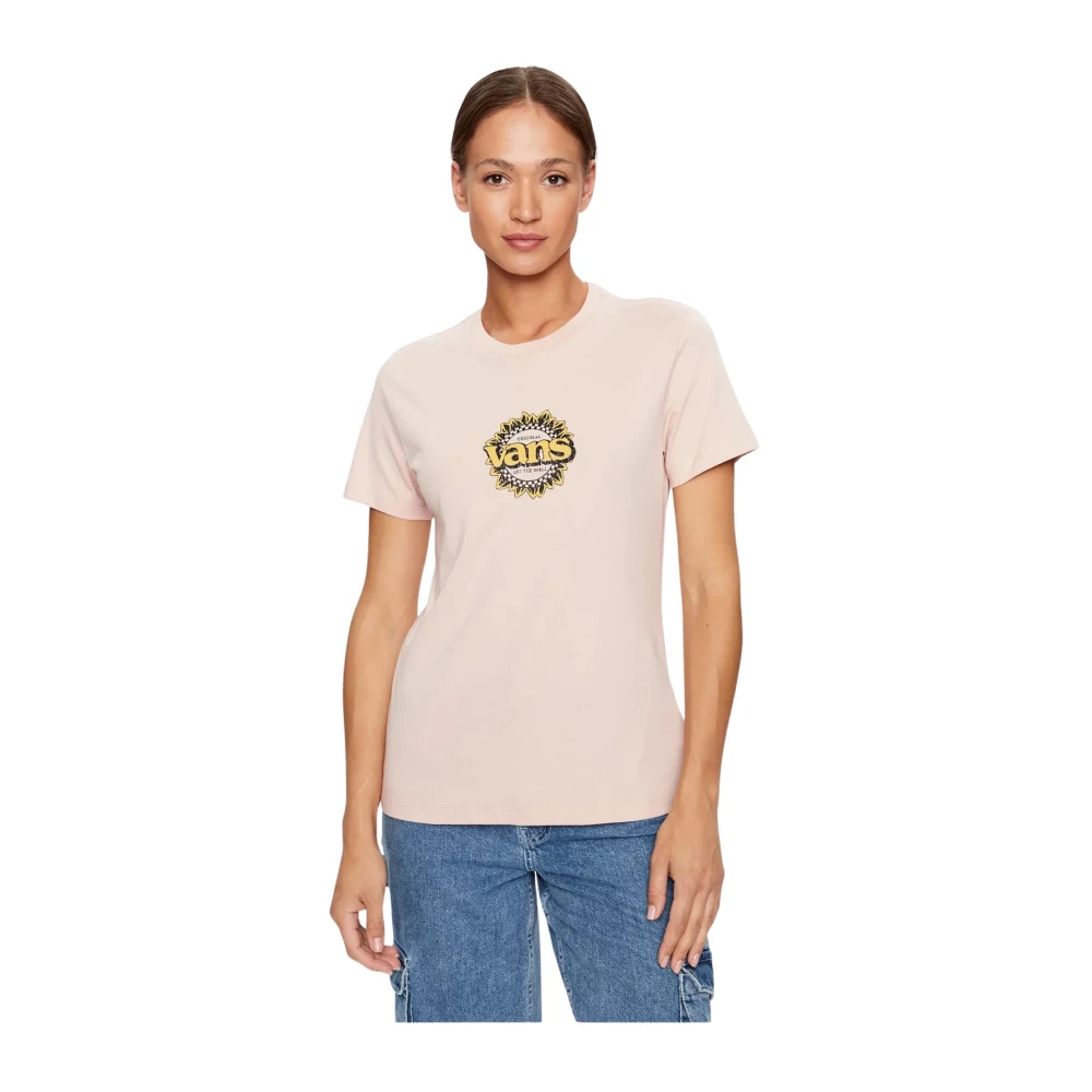 Vans Vintage Logo T-Shirt Roses Pink Dames