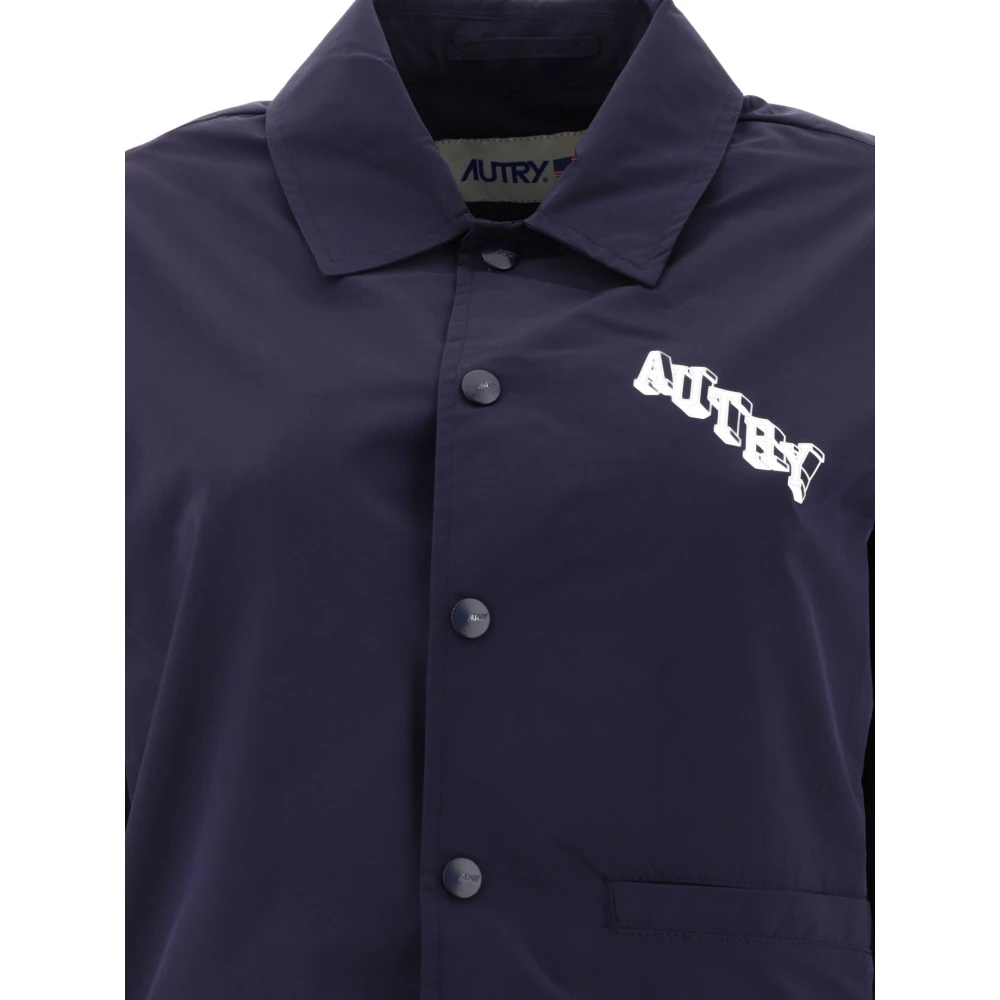 Autry Technische Jas met Logo Polyester Blue Dames