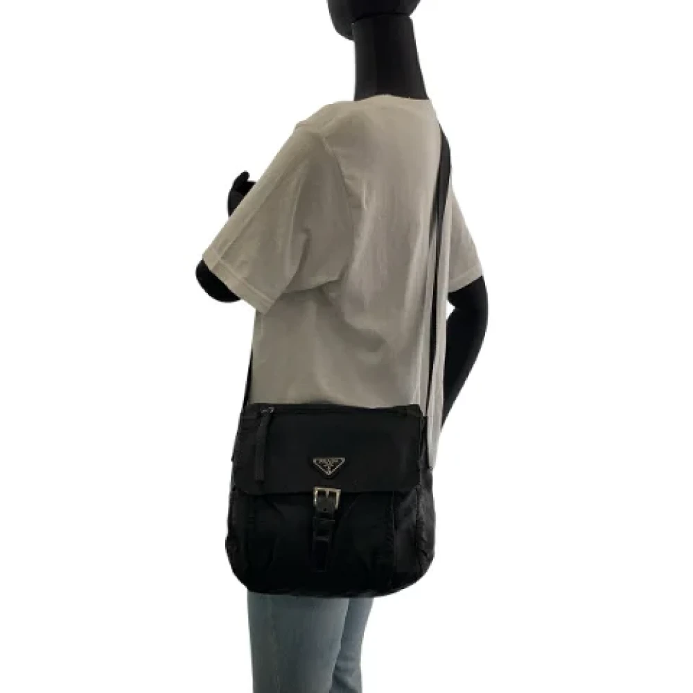 Prada Vintage Pre-owned Canvas prada-bags Black Dames