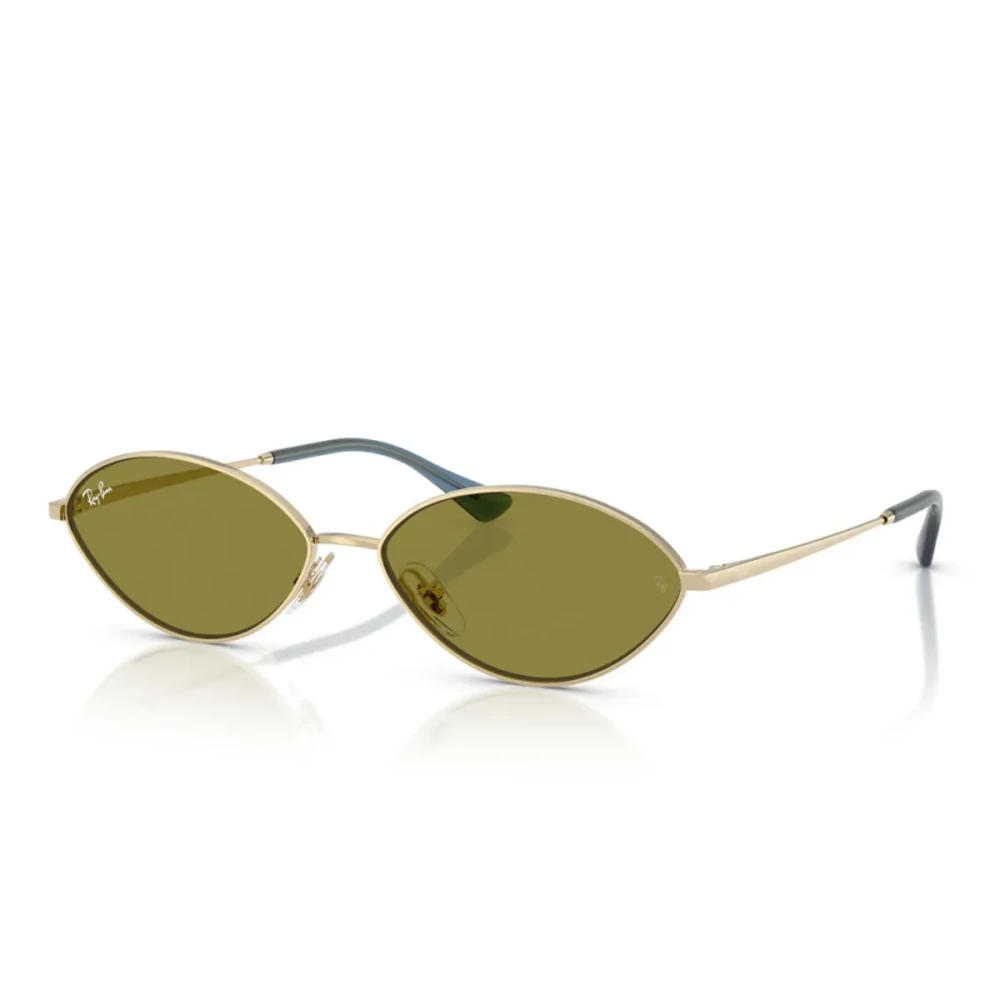 Ray-Ban Unisex Yellow Sunglasses, 59 Mm, Metal Frame Green Lens Sunglasses
