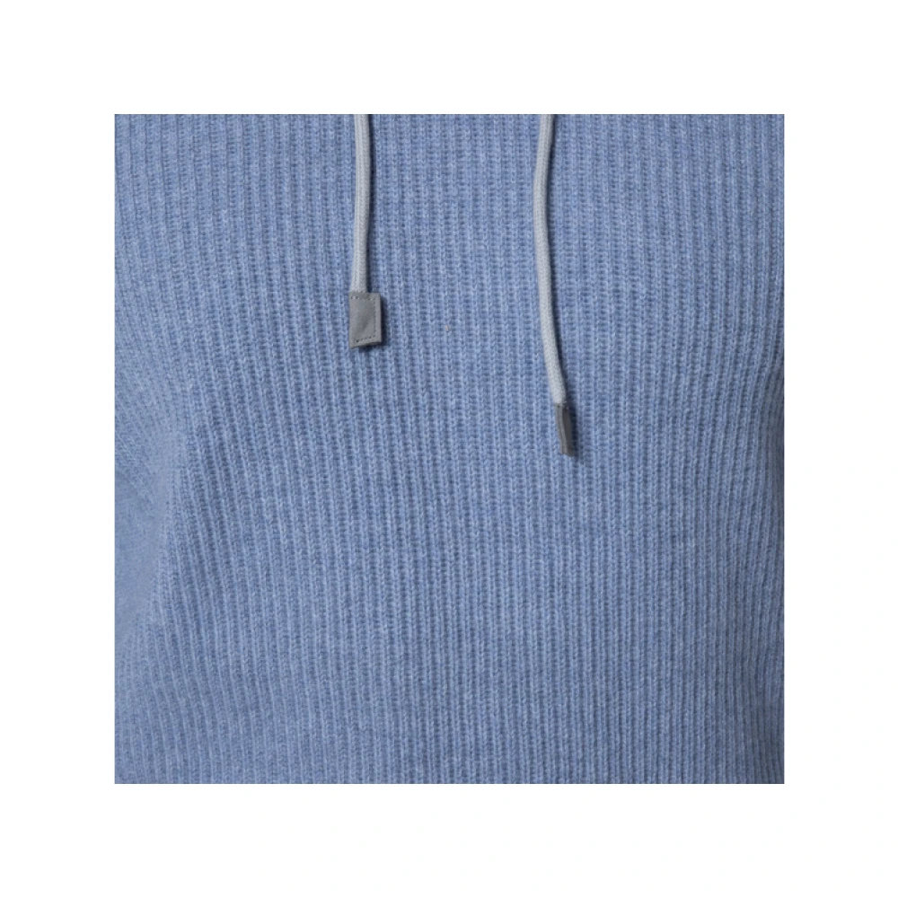 Gran Sasso Blauwe Cashmere Hooded Sweatshirt Blue Heren