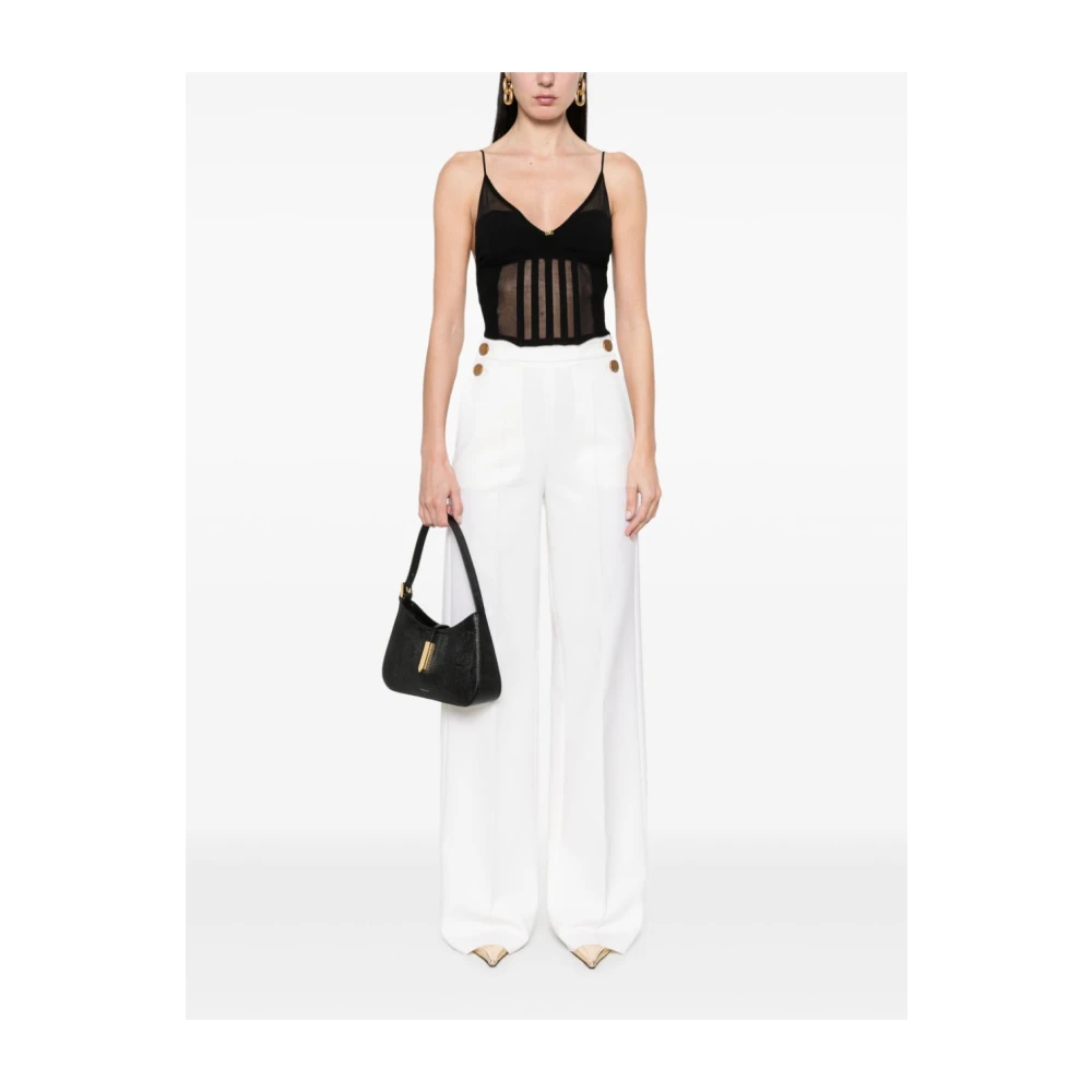 Elisabetta Franchi Zwart Topwear Ss25 Black Dames