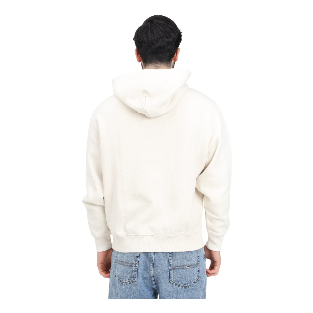 Tommy Jeans Crème Hoodie Mélange Casual Look Beige Heren