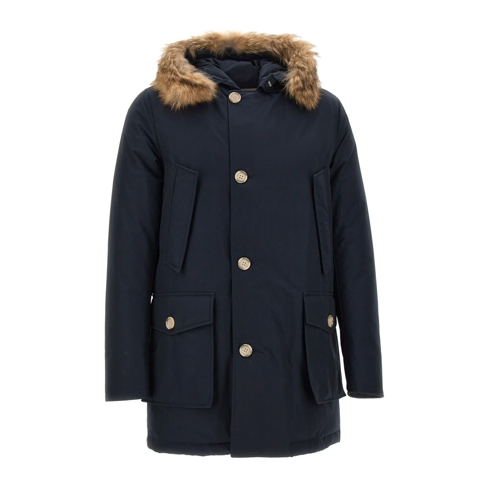 Woolrich Men's Blue Down Jackets, L, Arctic Detachable Fur Parka