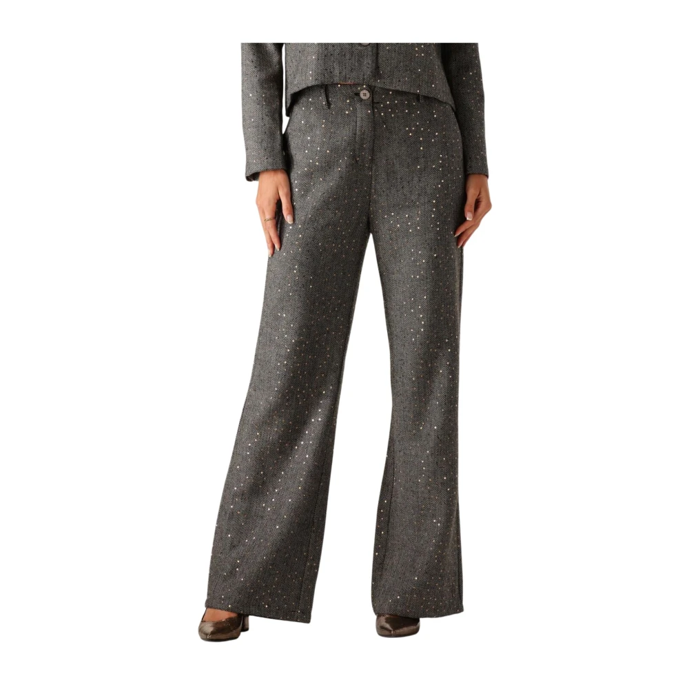 Ydence Elegante Zwarte Broek voor Vrouwen Gray Dames