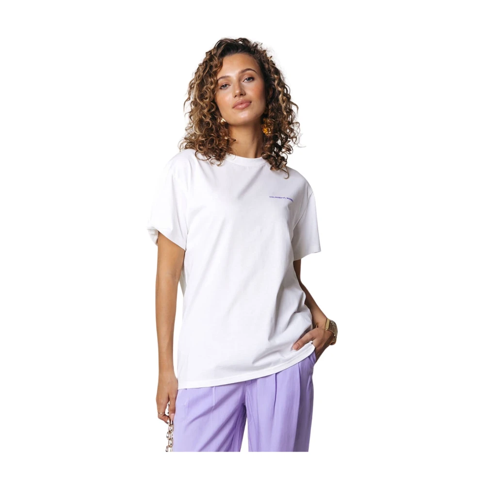 Colourful Rebel Motel Loosefit Tee Vrouwen Trendy T-shirt White Dames