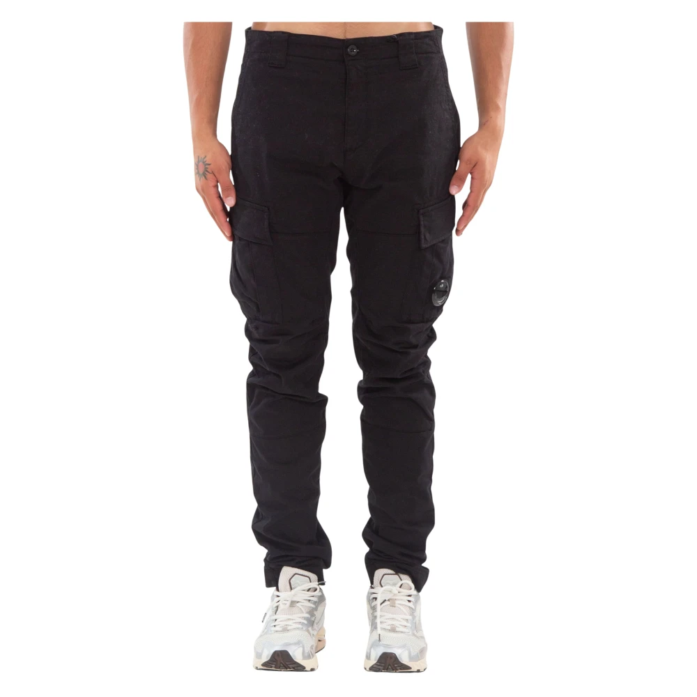 C.P. Company Dubbele Cargo Broek in Stretch Sateen Black Heren