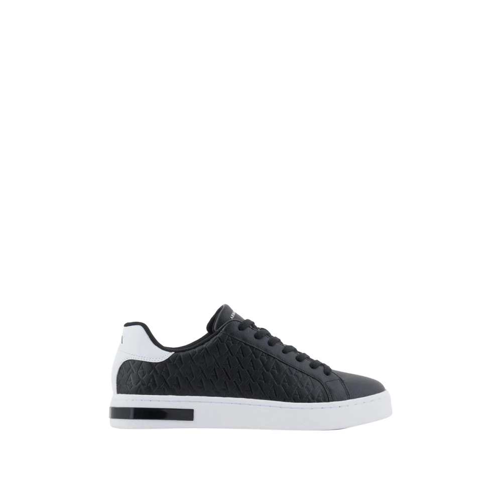Armani Exchange Herr Svart Skor 41 Eu, Polyester, A Och Vita Sneakers För Män