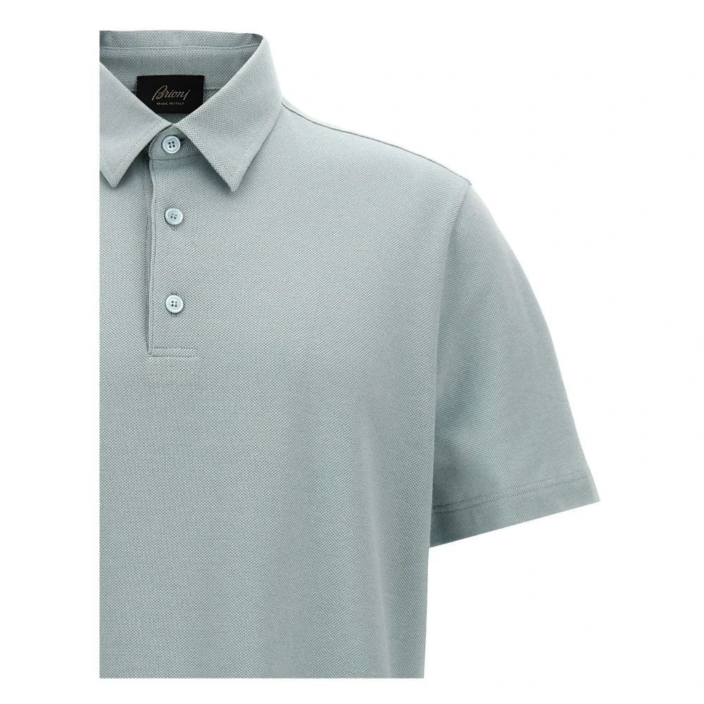 Brioni Katoenen poloshirt met Piqué Design Green Heren