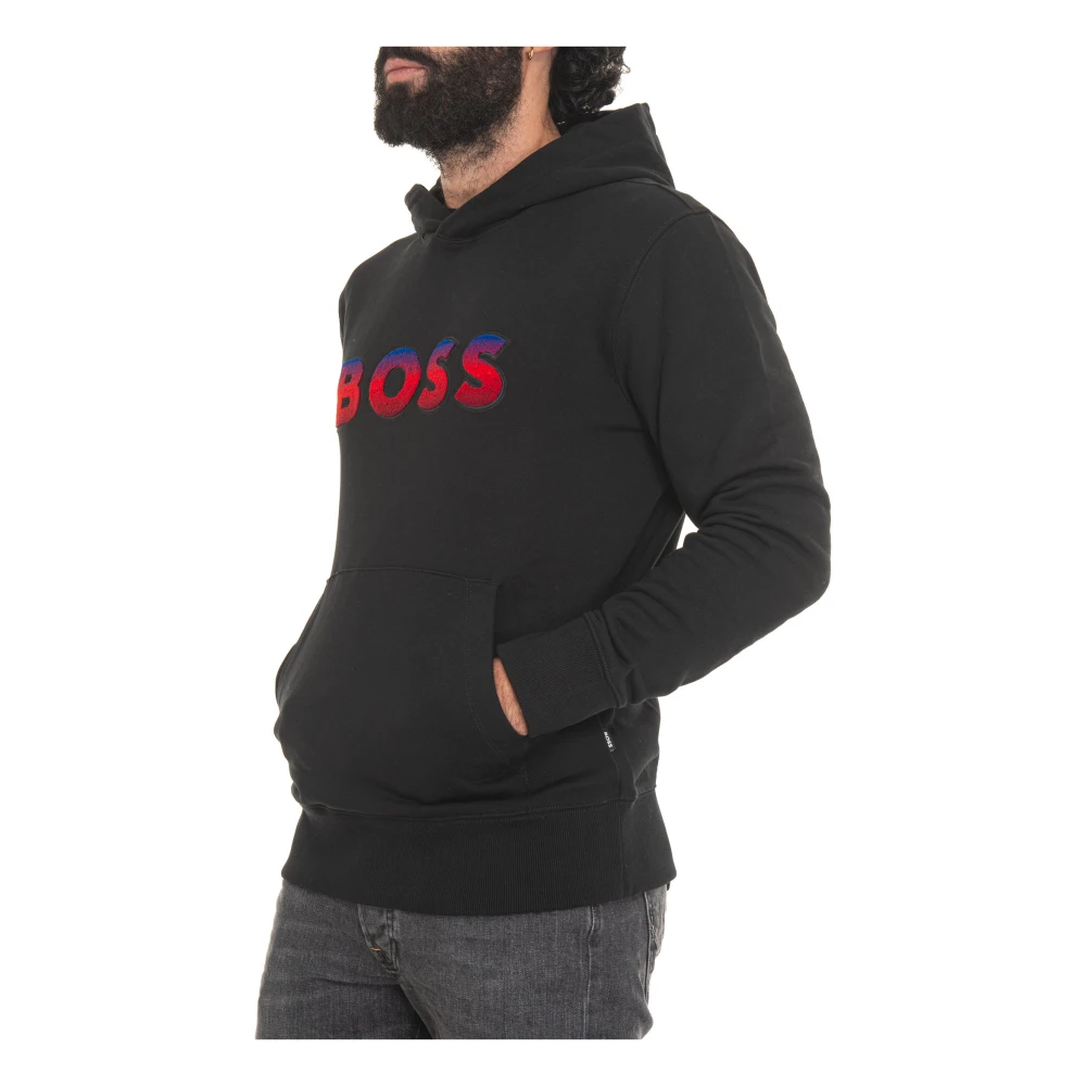 Boss Maxi Logo Hoodie Black Heren