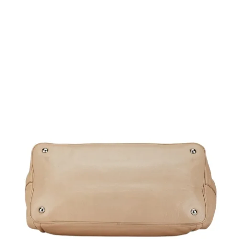 Prada Vintage Pre-owned Leather prada-bags Beige Dames