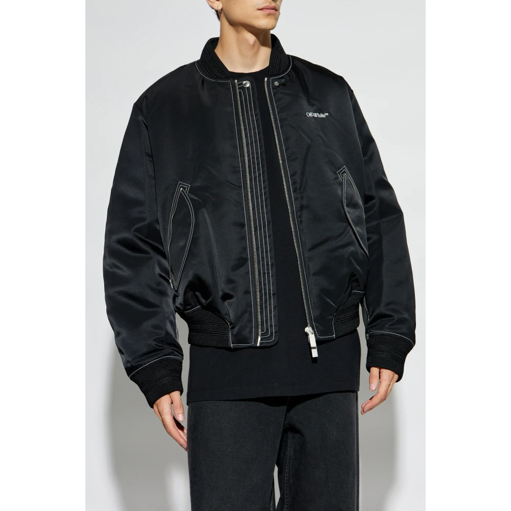 Off White Jas met logo Black Heren