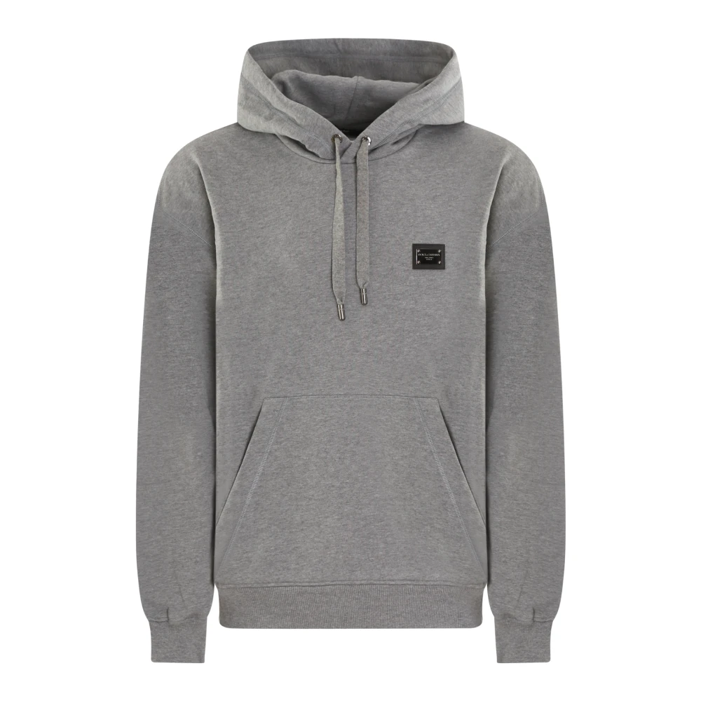 Dolce & Gabbana Jersey hoodie voor heren Gray Heren