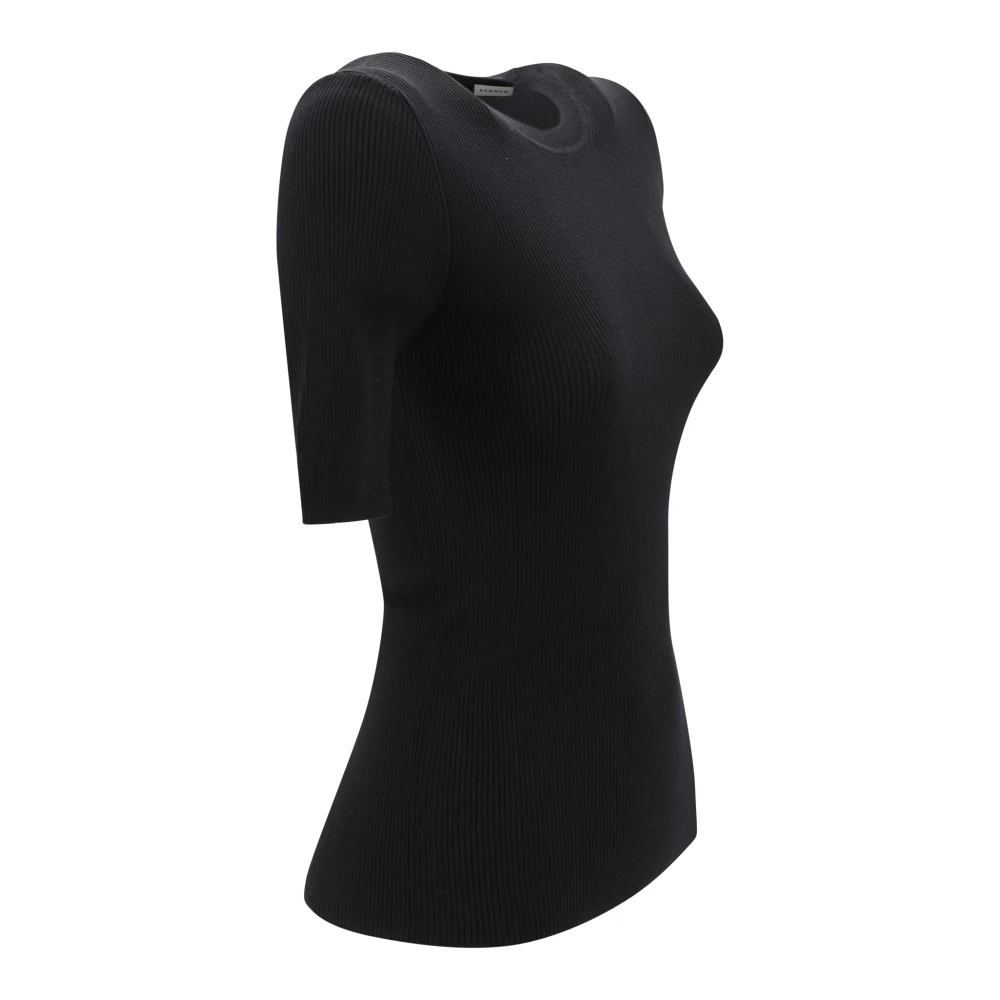 P.a.r.o.s.h. Zwarte trui met ronde hals Black Dames