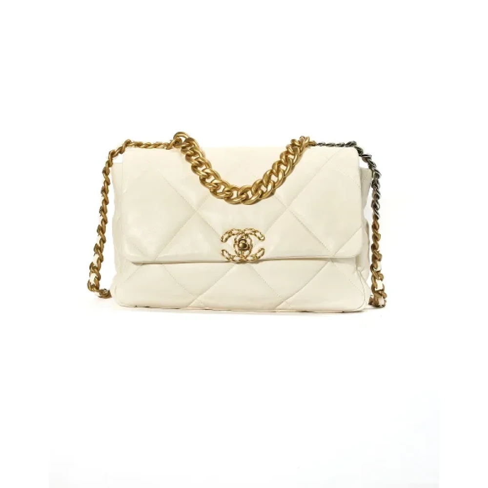 Chanel Vintage Pre-owned Leather chanel-bags White Dames