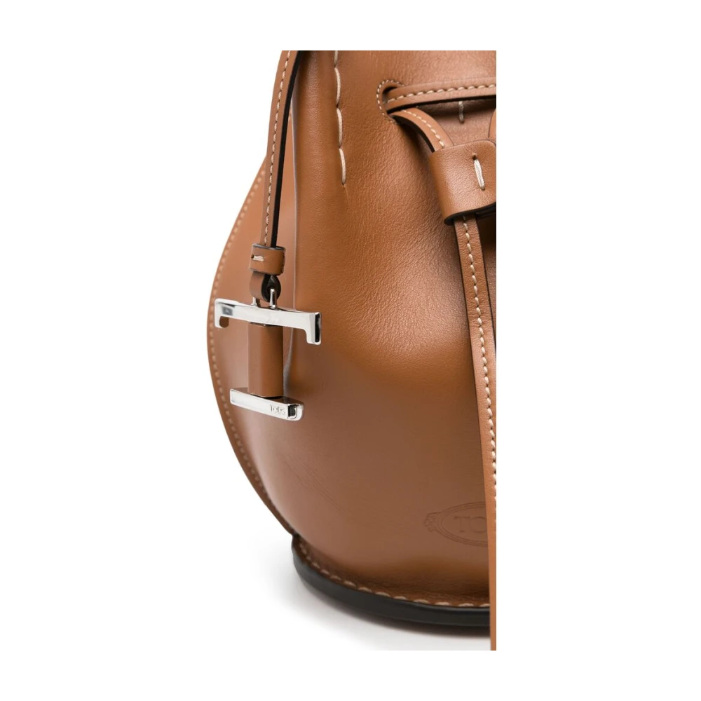 TOD'S Bruine Trekkoordtas met Handvatten Brown Dames