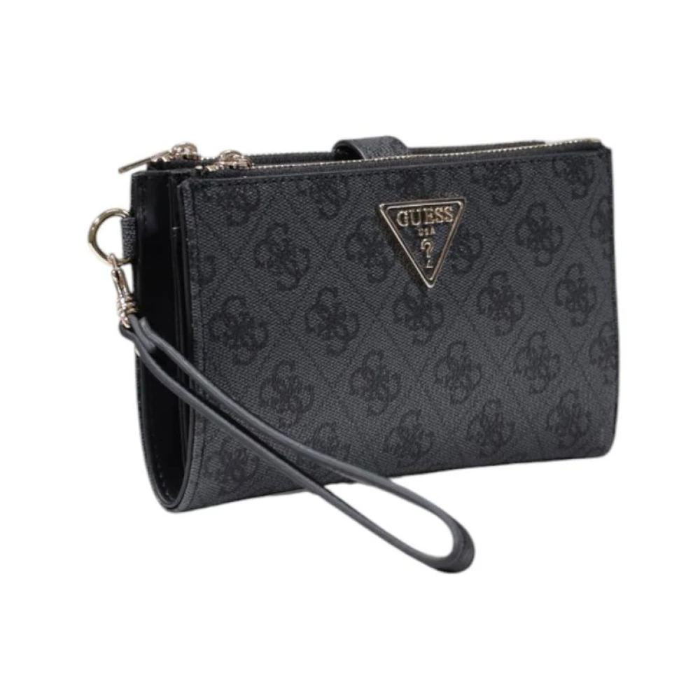 Guess Stijlvolle Bedrukte Ritsportemonnee Gray Dames