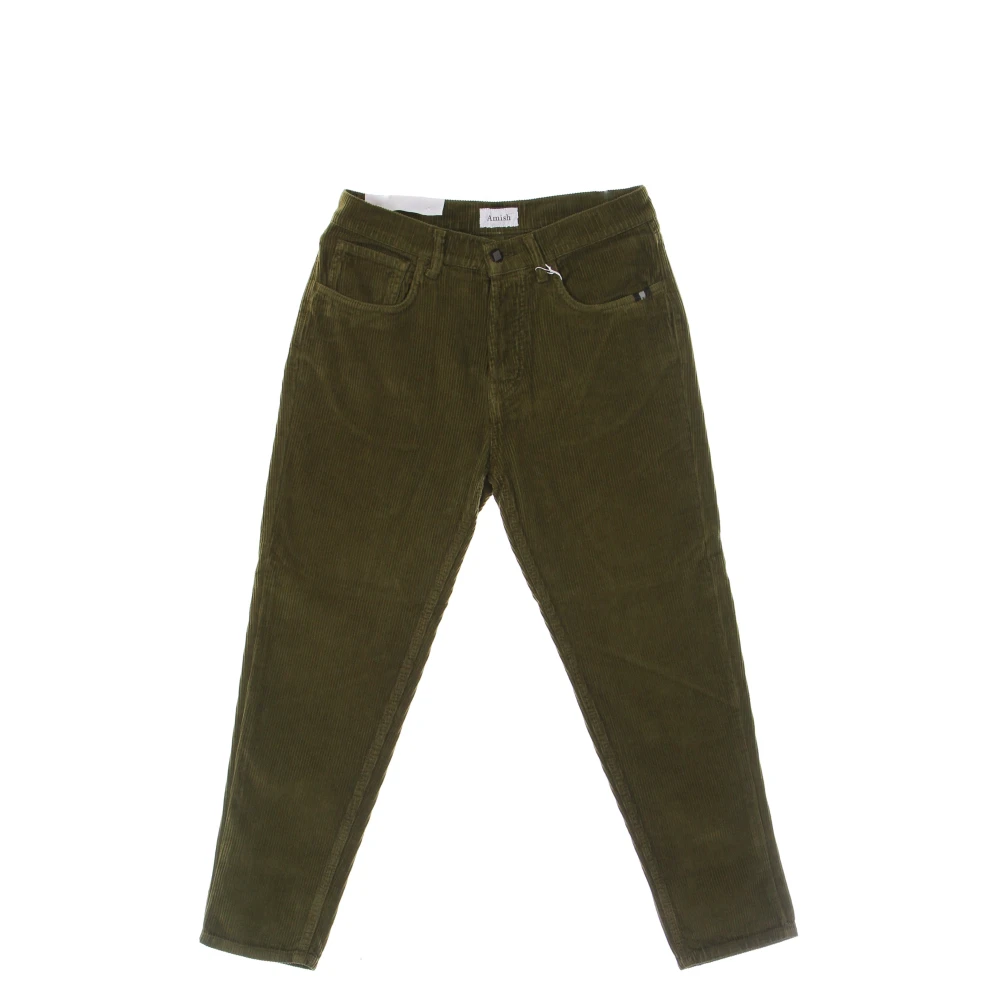 Amish Army Green Velvet Lange Broek Green Heren