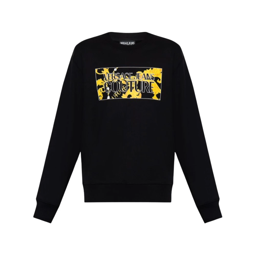 Versace Jeans Couture Crewneck Sweatshirt med Grafiskt Tryck Black, Herr