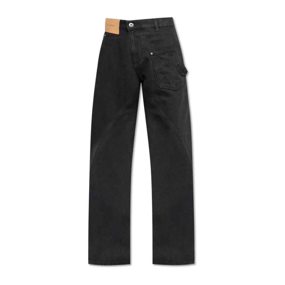 JW Anderson Jeans met logo Black Dames