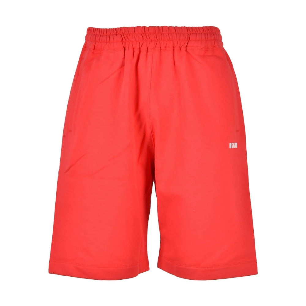 Msgm Rode Bermuda Shorts voor Heren Red Heren