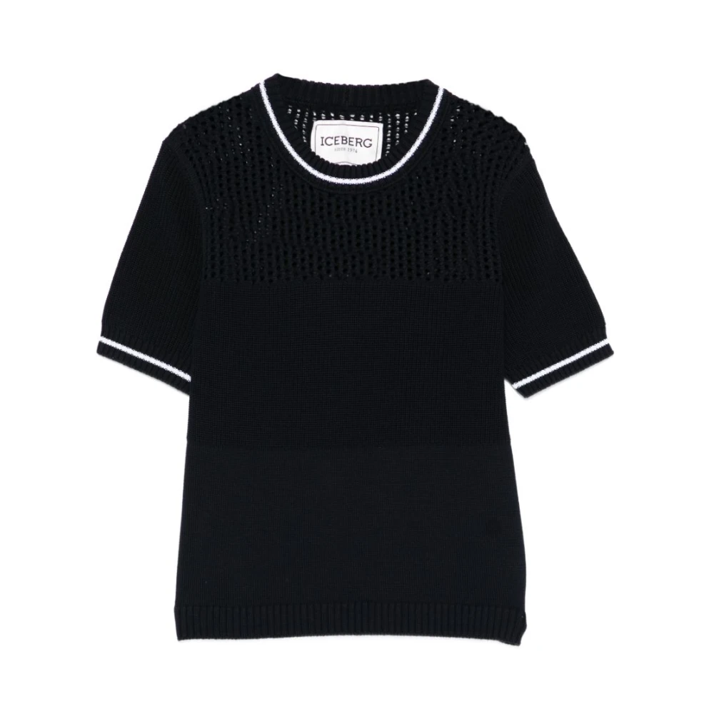 Iceberg Women's Blue Round-Neck Knitwear, S, Jumpers