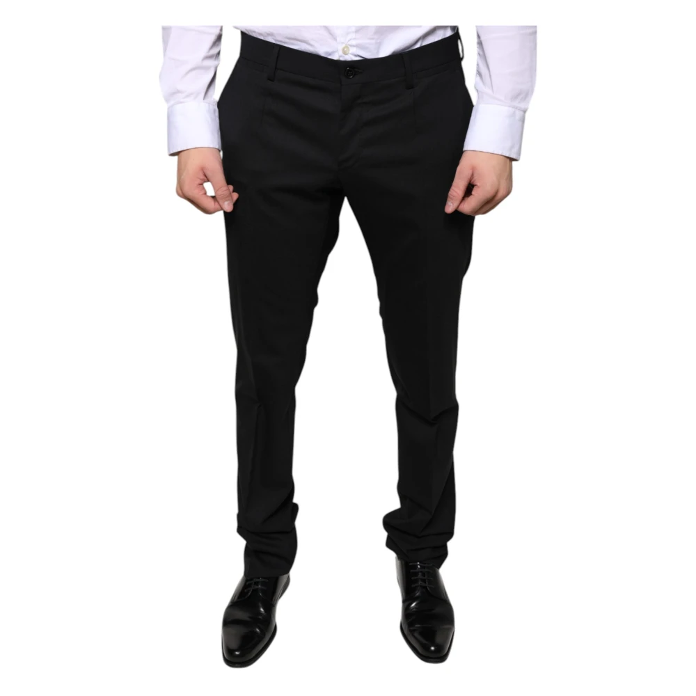 Dolce & Gabbana Men's Black Suit Trousers, M, Skinny Dress Trousers